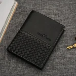 Men Casual Plaid Pattern Solid Color Wallet Business - Image 4