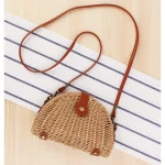 Women Pastoral Woven Beach Crossbody Bag - Image 2
