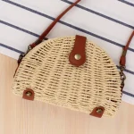 Women Pastoral Woven Beach Crossbody Bag - Image 6