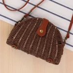 Women Pastoral Woven Beach Crossbody Bag - Image 8