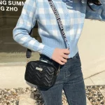 Women Fashion Casual Wave Stitch Design Solid Color PU Crossbody Bag - Image 2