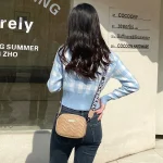 Women Fashion Casual Wave Stitch Design Solid Color PU Crossbody Bag - Image 3