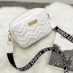 Women Fashion Casual Wave Stitch Design Solid Color PU Crossbody Bag - Image 6