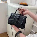 Women Fashion Flap Design Crocodile Pattern PU Crossbody Bag - Image 2