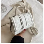 Women Fashion Flap Design Crocodile Pattern PU Crossbody Bag - Image 6