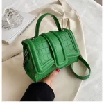 Women Fashion Flap Design Crocodile Pattern PU Crossbody Bag - Image 7