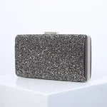 Women Sparkling Sequin Embellished Buckle Design Square Clutch Evening Bag - Image 8