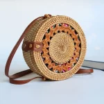 Vacation Women Ethnic Woven Round Bag