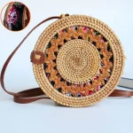 Vacation Women Ethnic Woven Round Bag - Image 2