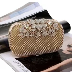 Luxurious Flower Pattern Rhinestone Decor Evening Clutch Bags - Image 2