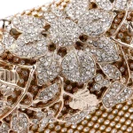 Luxurious Flower Pattern Rhinestone Decor Evening Clutch Bags - Image 3