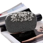 Luxurious Flower Pattern Rhinestone Decor Evening Clutch Bags - Image 8