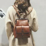 Trendy Retro Casual Irregular Lock Fashion Backpack - Image 2