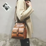 Trendy Retro Casual Irregular Lock Fashion Backpack - Image 4
