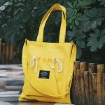 Campus Girl Simple Canvas Solid Color Shoulder Bag