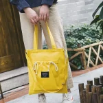 Campus Girl Simple Canvas Solid Color Shoulder Bag - Image 5