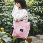 Campus Girl Simple Canvas Solid Color Shoulder Bag - Image 8