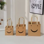 Smiley Face Pattern Kraft Paper Gift Bag - Image 2