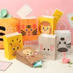 Cartoon Animal Pattern Kraft Paper Gift Bag