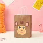 Cartoon Animal Pattern Kraft Paper Gift Bag - Image 2