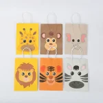 Cartoon Animal Pattern Kraft Paper Gift Bag - Image 3