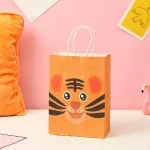 Cartoon Animal Pattern Kraft Paper Gift Bag - Image 5