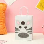 Cartoon Animal Pattern Kraft Paper Gift Bag - Image 6