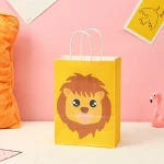 Cartoon Animal Pattern Kraft Paper Gift Bag - Image 8